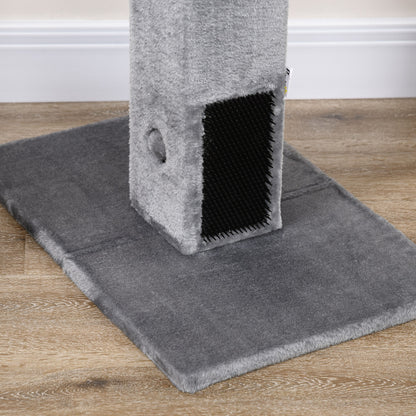 79 cm Cat Scratching Post Cat Scratcher with Hanging Ball Bell and Jute Post 59.5x39x79 cm Gray