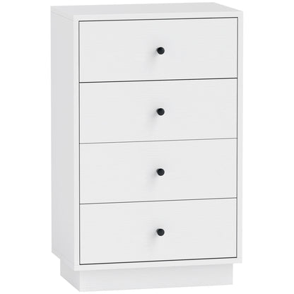 Dresser Sideboard with 4 Drawers Cabinet made of Engineered Wood Storage Cabinet in Modern Style Drawer Cabinet for Living Room Bedroom Hallway 47 x 29 x 75 cm White