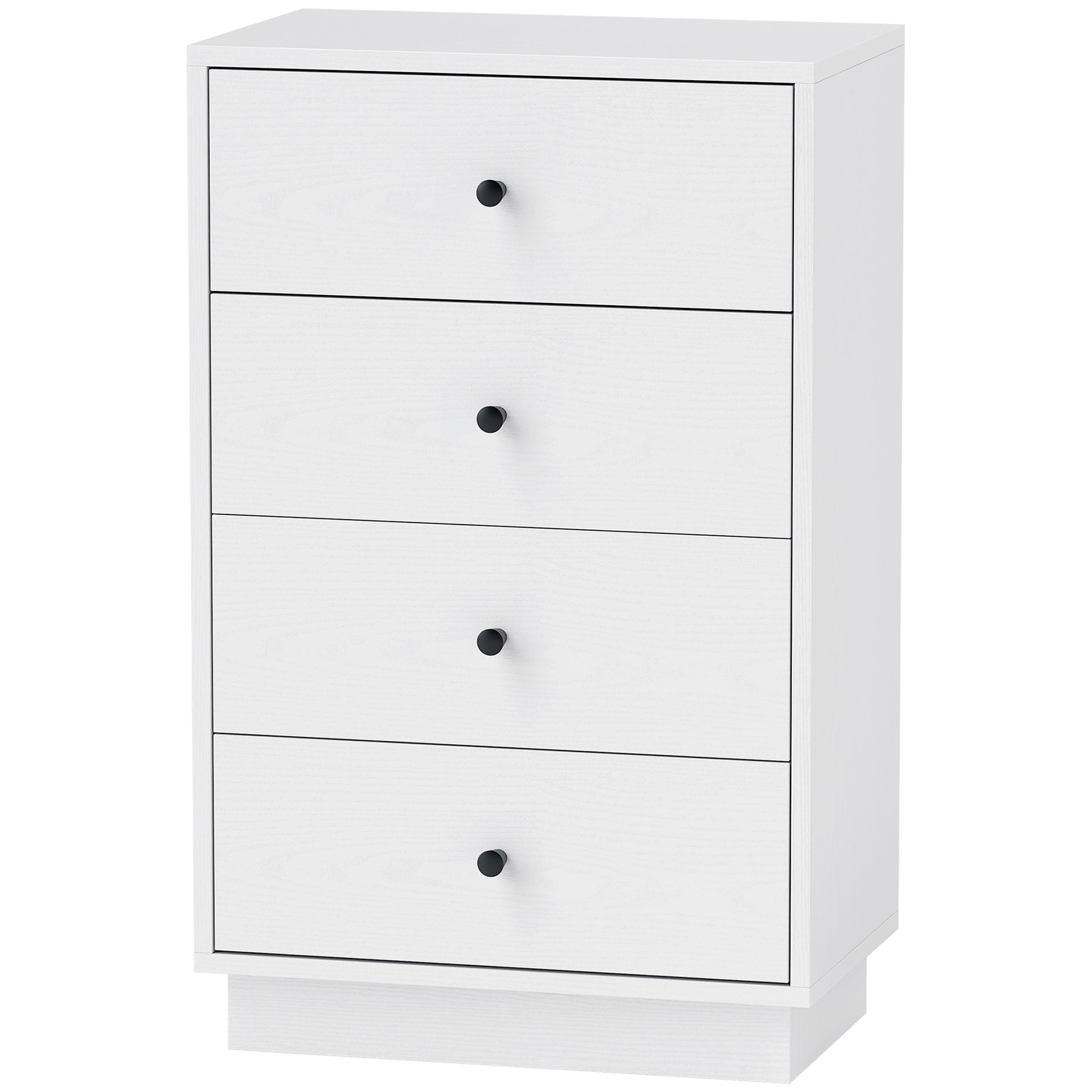 Dresser Sideboard with 4 Drawers Cabinet made of Engineered Wood Storage Cabinet in Modern Style Drawer Cabinet for Living Room Bedroom Hallway 47 x 29 x 75 cm White