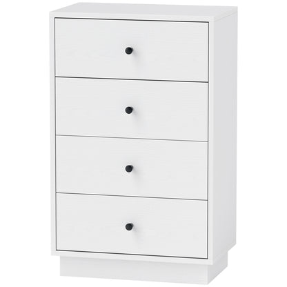 Dresser Sideboard with 4 Drawers Cabinet made of Engineered Wood Storage Cabinet in Modern Style Drawer Cabinet for Living Room Bedroom Hallway 47 x 29 x 75 cm White