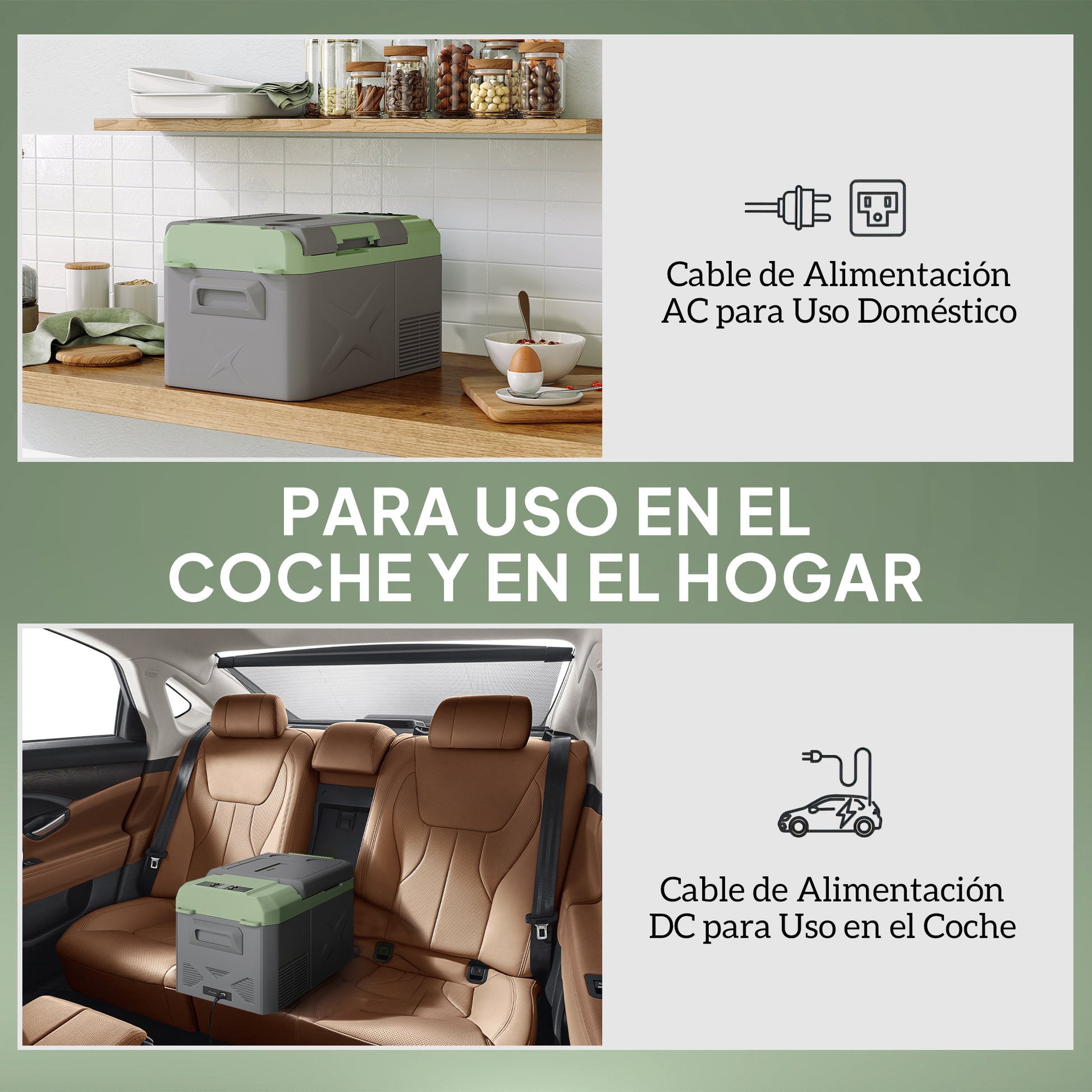 Portable Electric Cooler 17.4L Car Fridge 12V-220V Mini Refrigerator with Compressor LED Light Digital Display ECO and MAX Modes from -20℃ to +20 ℃ for Home Camping Travel Car