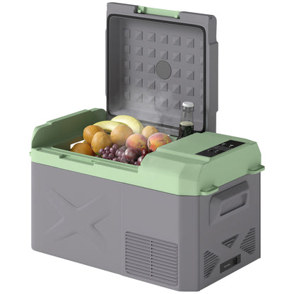 Portable Electric Cooler 17.4L Car Fridge 12V-220V Mini Refrigerator with Compressor LED Light Digital Display ECO and MAX Modes from -20℃ to +20 ℃ for Home Camping Travel Car