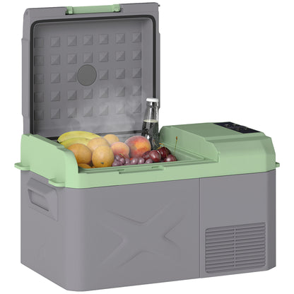 Portable Electric Cooler 17.4L Car Fridge 12V-220V Mini Refrigerator with Compressor LED Light Digital Display ECO and MAX Modes from -20℃ to +20 ℃ for Home Camping Travel Car