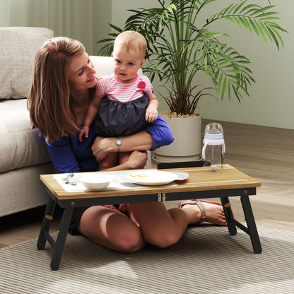 Adjustable and Tilted Monitor Stand with Side Drawer, Foldable Bamboo and MDF PC Monitor Stand, 86x33x22.5-32 cm, Oak and Black