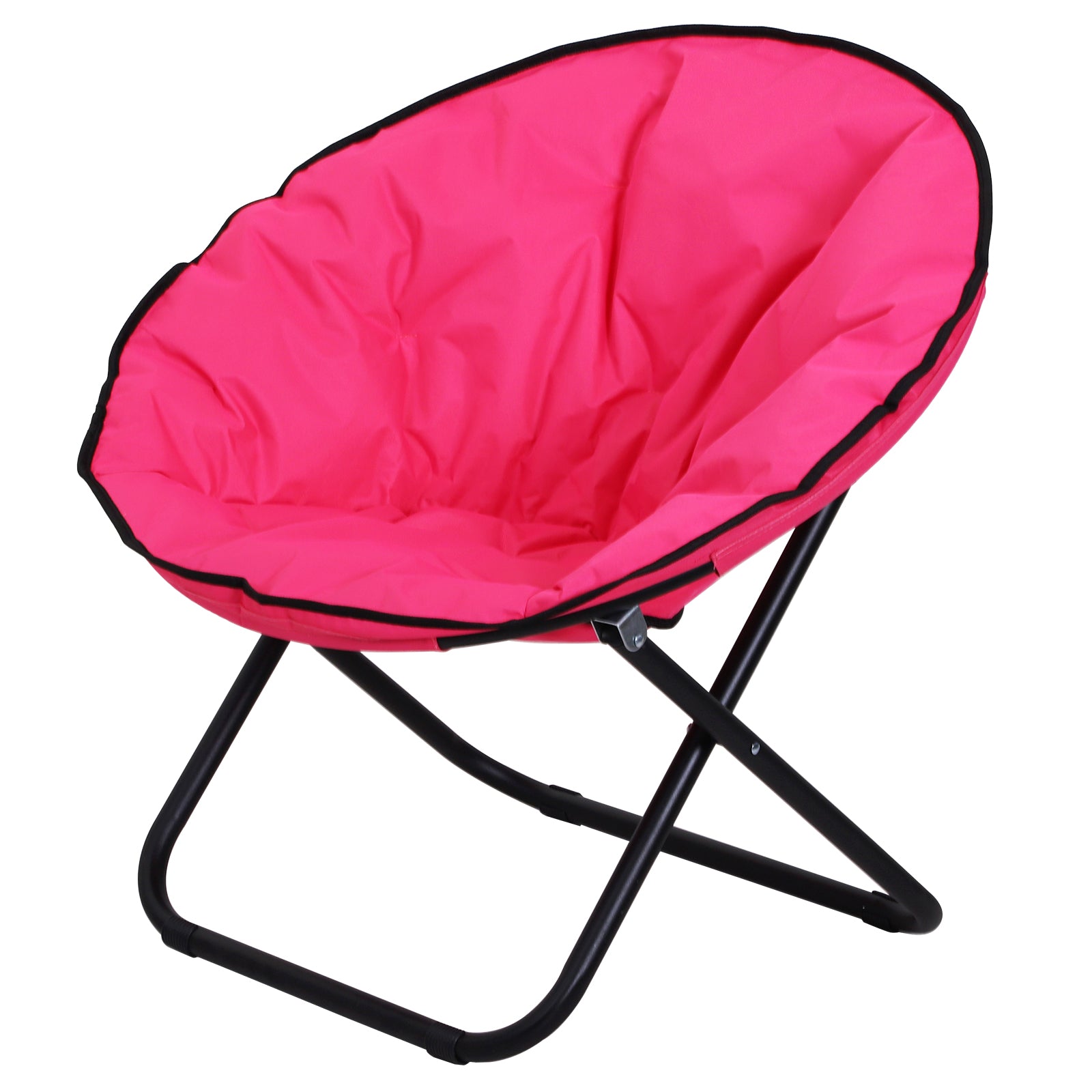 Folding Camping Chair Camp Chair with Backrest, Folding Chair up to 120kg, Padded Moonchair Extra Wide, Folding Outdoor Chair for Garden, Balcony, Camping, Pink