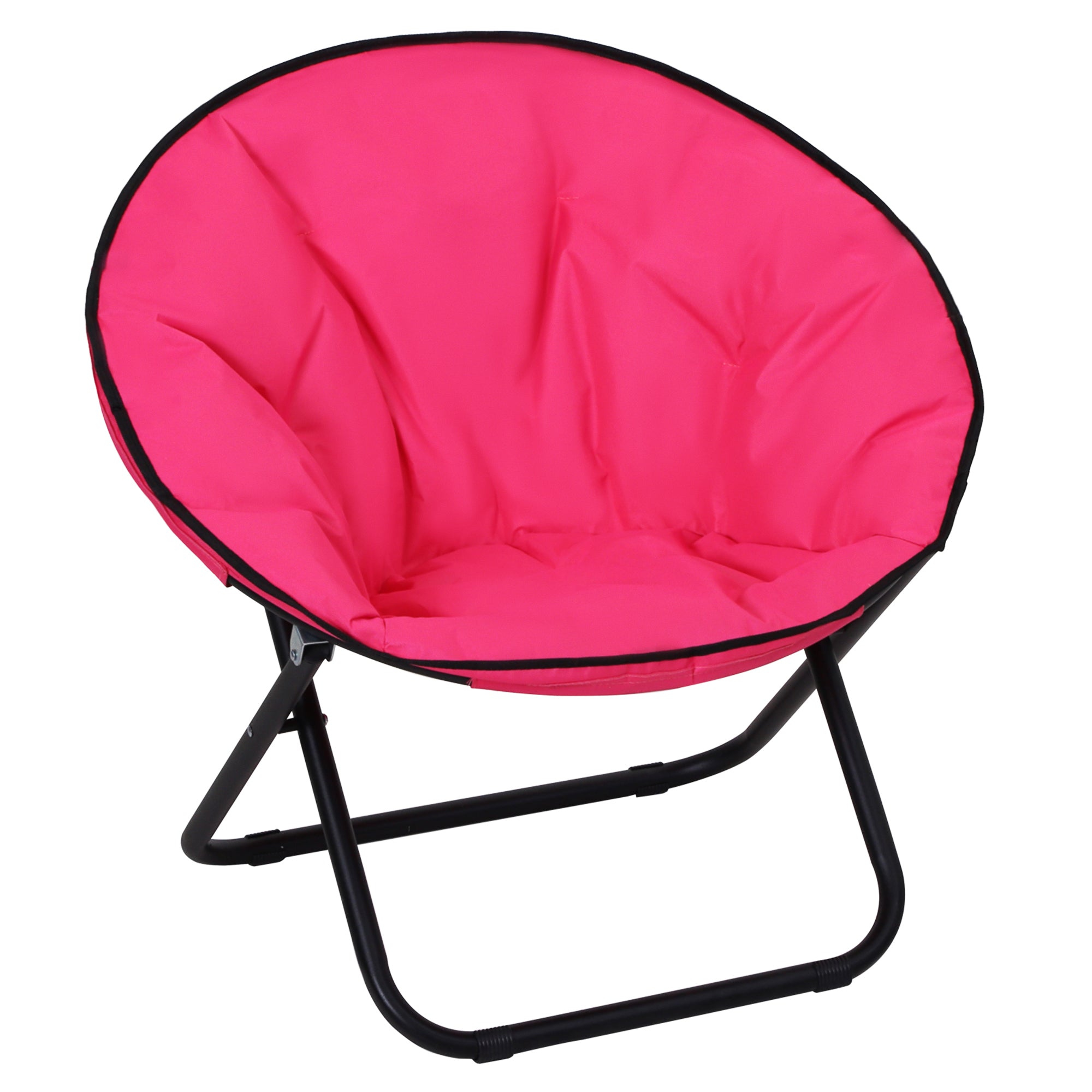 Folding Camping Chair Camp Chair with Backrest, Folding Chair up to 120kg, Padded Moonchair Extra Wide, Folding Outdoor Chair for Garden, Balcony, Camping, Pink