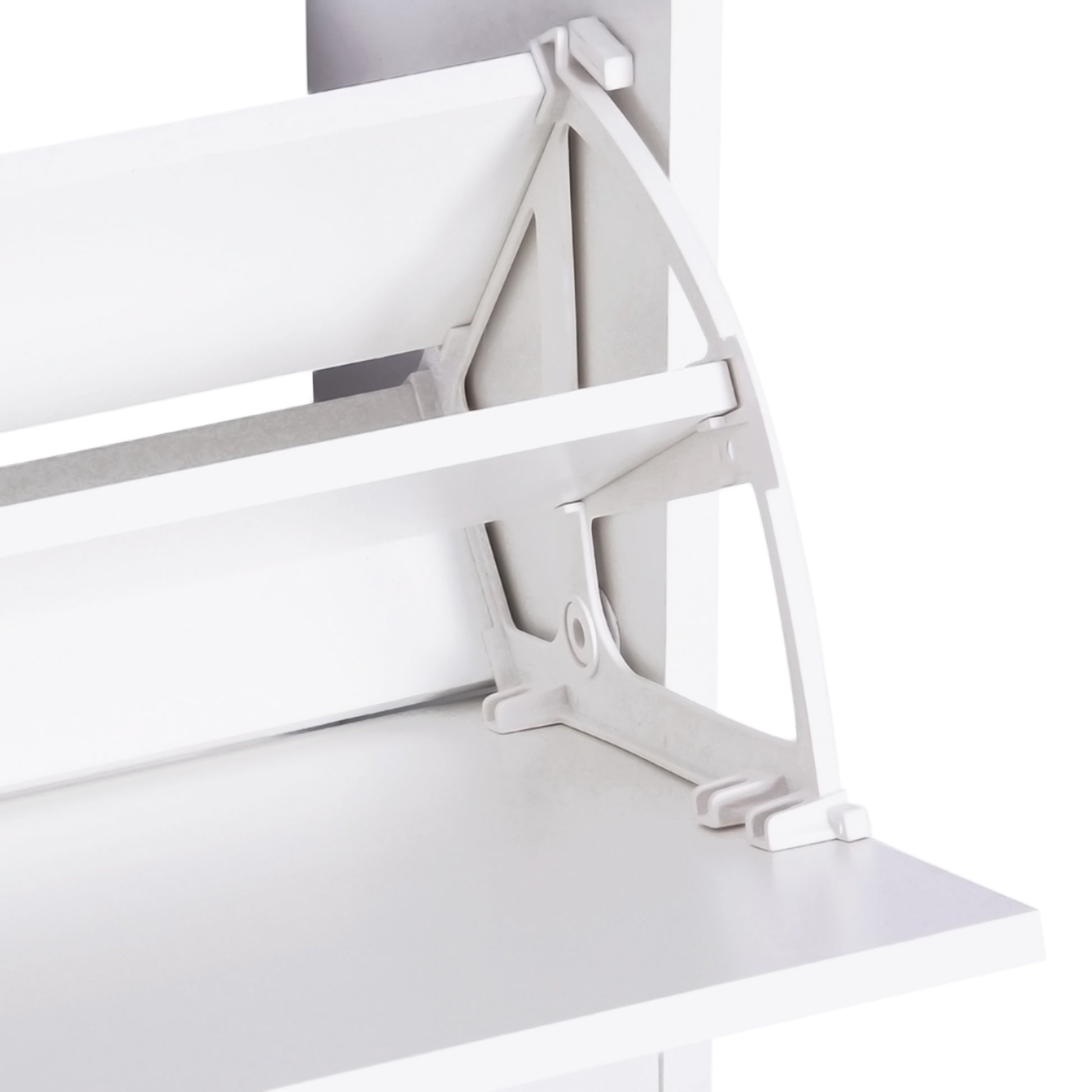 Entryway Furniture Set Hallway 3-Piece Shoe Cabinet Mirror Coat Rack with 4 Hooks for Hanging Clothes 80x27x46.5cm White