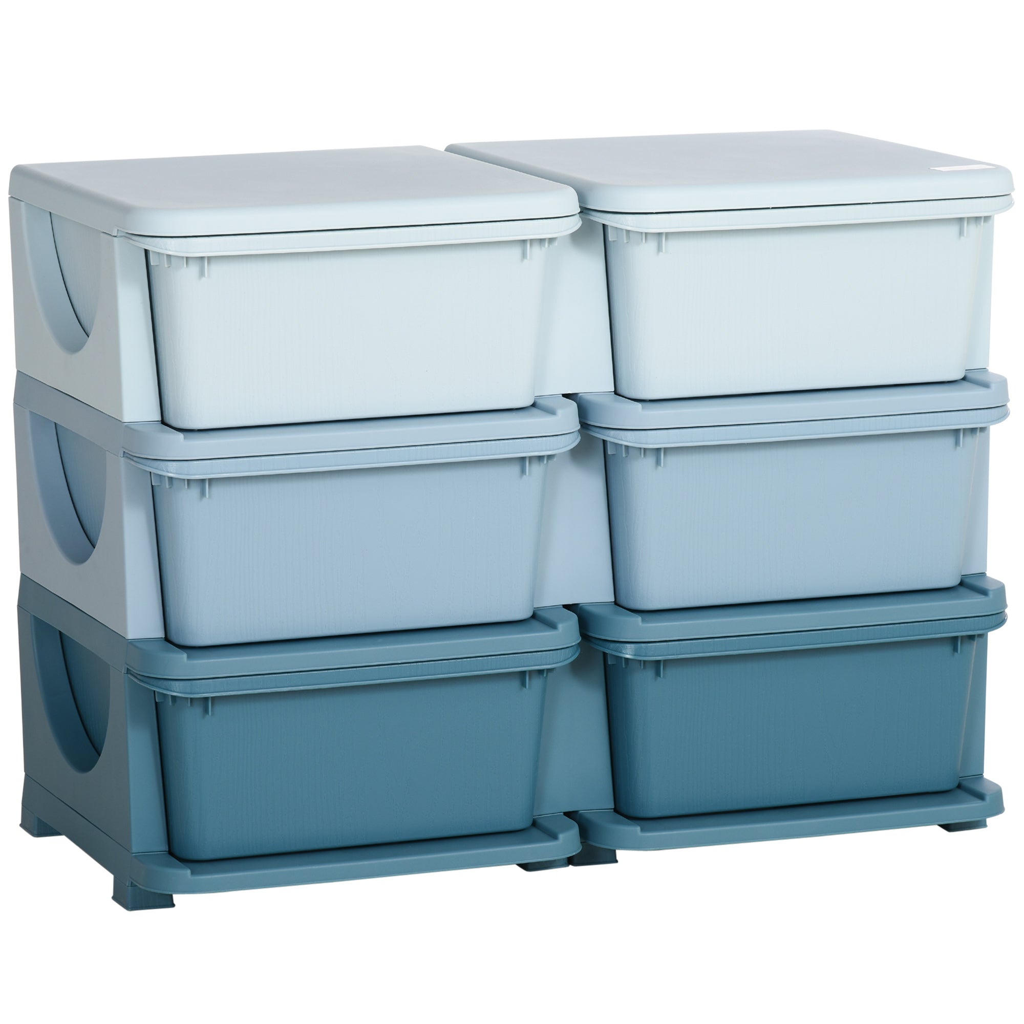 Drawer Cabinet for Kids with Storage Space Storage Boxes Toy Organizer Toy Chest Six Levels for Children's Room 3-6 Years Kids Furniture Blue 75 x 37 x 56.5 cm