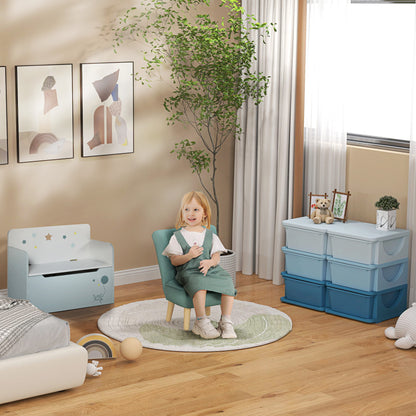 Drawer Cabinet for Kids with Storage Space Storage Boxes Toy Organizer Toy Chest Six Levels for Children's Room 3-6 Years Kids Furniture Blue 75 x 37 x 56.5 cm