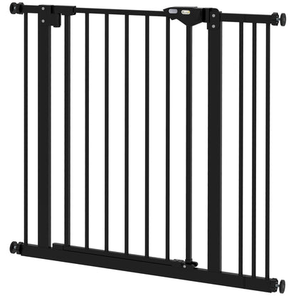 Door Guard Stair Guard with 7 cm Extension Door Gate without Drilling Stair Gate for Widths 74-87 cm Swivelable on Both Sides Metal Black