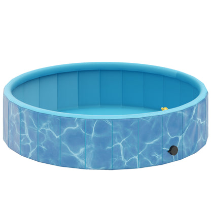 Dog Pool Foldable Splash Pool with Fountain and Water Cushion Design Ø120 x 30 cm Non-Slip Dog Bath Tub Swimming Pool Pool for Dogs and Cats