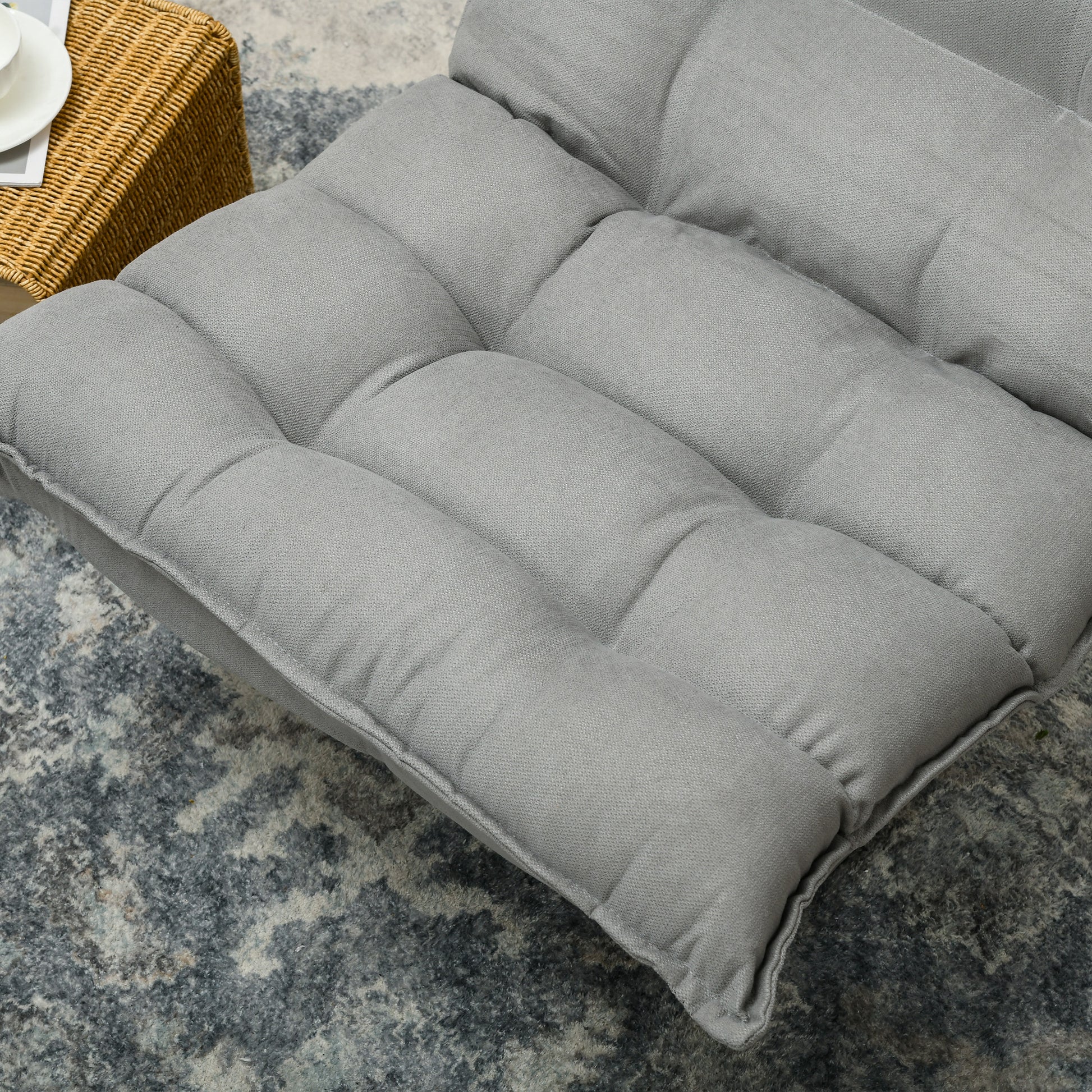 Floor Chair Floor Sofa with Adjustable Backrest, Swivel Meditation Chair with Base, Lazy Sofa, Padded Recliner for Office, Living Room, Light Gray