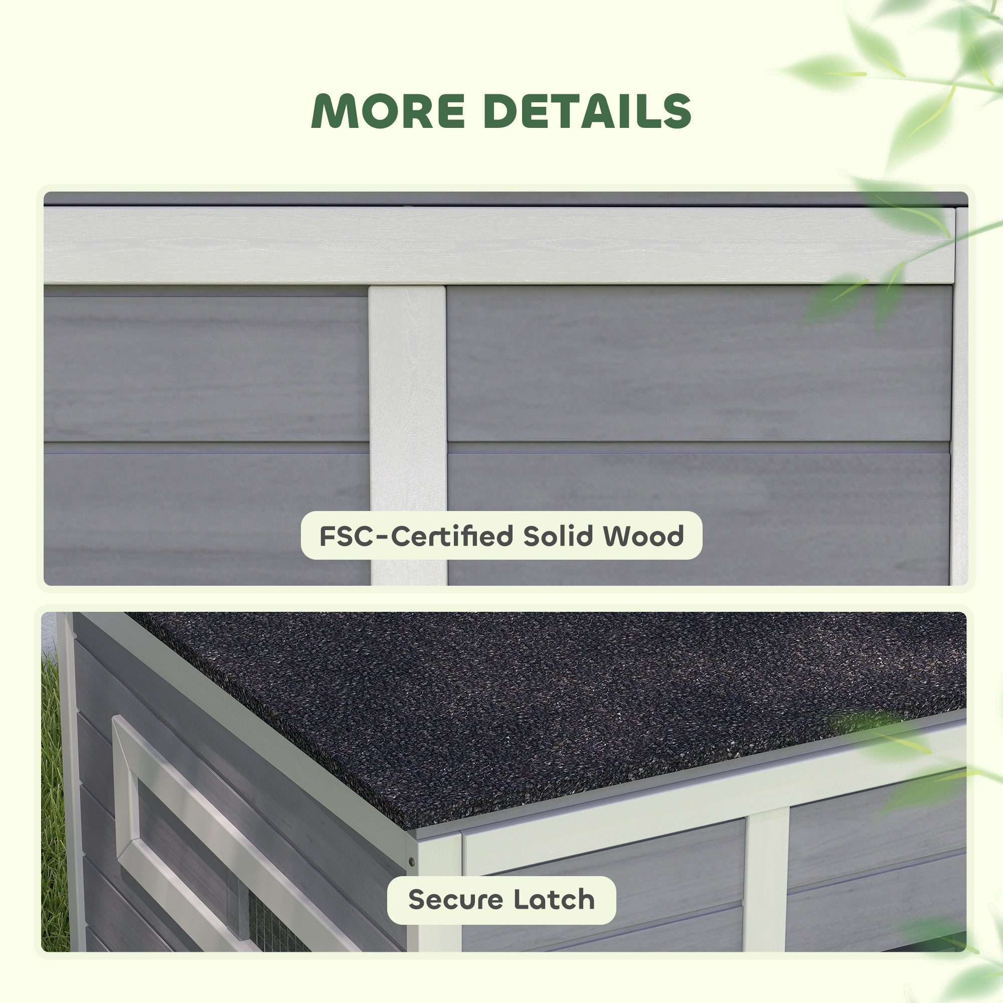 Weatherproof Wooden Duck House with Removable Floor, Sliding Windows & Asphalt Roof — Elevated Coop with Ramp for 2–3 Ducks/Chickens, Gray (93 x 70 x 72 cm / 36.6 x 27.6 x 28.3 in)