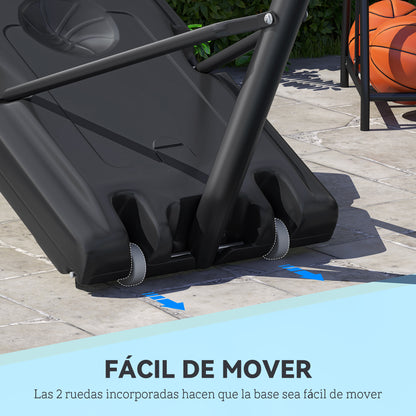 Outdoor Basketball Hoop with Adjustable Height 220-365 cm Portable Basketball Hoop with Stand Basketball Hoop with Wheels Fillable Base Black