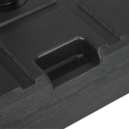 Rectangular Umbrella Base Fillable with 30 kg Water and 40 kg Sand for Parasol Post Ø32/38/48 mm Patio Garden 49x49x36.5 cm Black