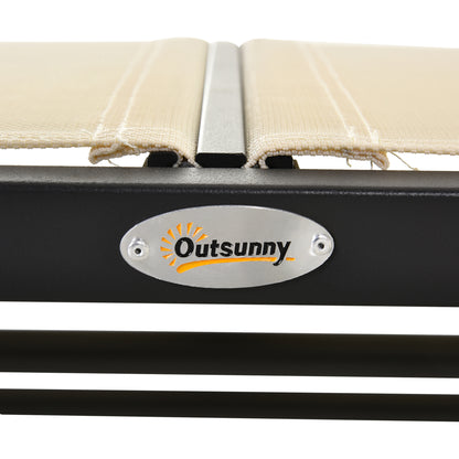 2-Seater Rocking Chair Garden Bench with Rocking Mechanism Garden Swing Bench made of Metal Park Bench loadable up to 200 kg Garden Furniture for Garden, Terrace, 120 x 70 x 85 cm Black+Beige