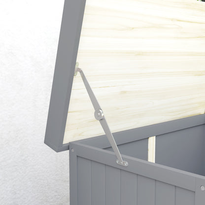 Garden Cabinet Wood, Weatherproof Tool Shed 74x43x88cm, Tool House with Folding Roof Shelves, Work Surface, Tool Cabinet, Garden House Tool Cabinet Garden Shed for Garden, Gray