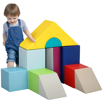 Soft Building Blocks Set for Children 1-3 Years with 11 Shapes, Foam Blocks Game for Kids, PU and EPE Material, Multicolour