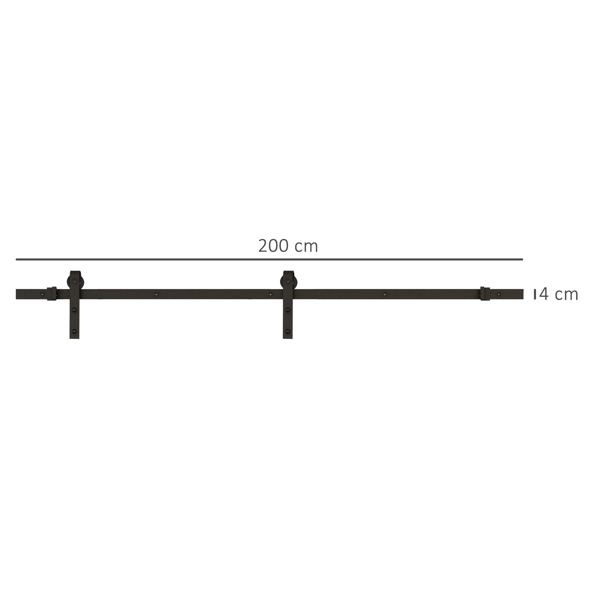 Sliding Door Kit Pocket Door System for doors with a thickness of 35-45 mm and maximum width of 1 m, maximum load 100 Kg dark brown steel