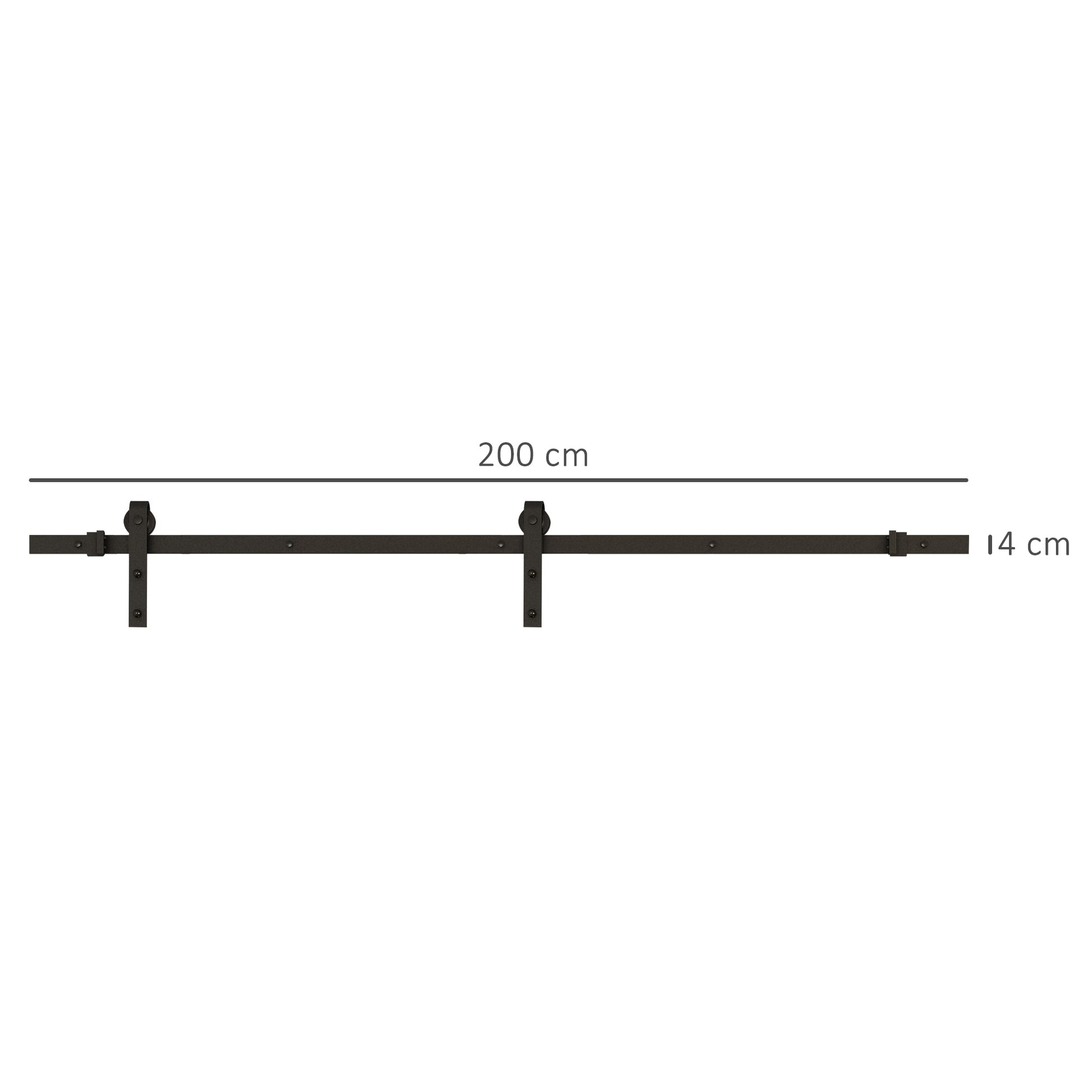 Sliding Door Kit Pocket Door System for doors with a thickness of 35-45 mm and maximum width of 1 m, maximum load 100 Kg dark brown steel