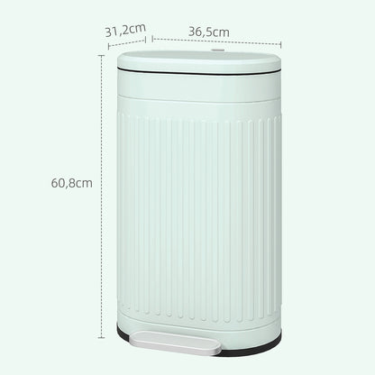 30L Pedal Bin with Removable Inner Bucket & Soft-Close Lid, Fingerprint-Resistant, Green (36.5 x 31.2 x 60.8 cm)