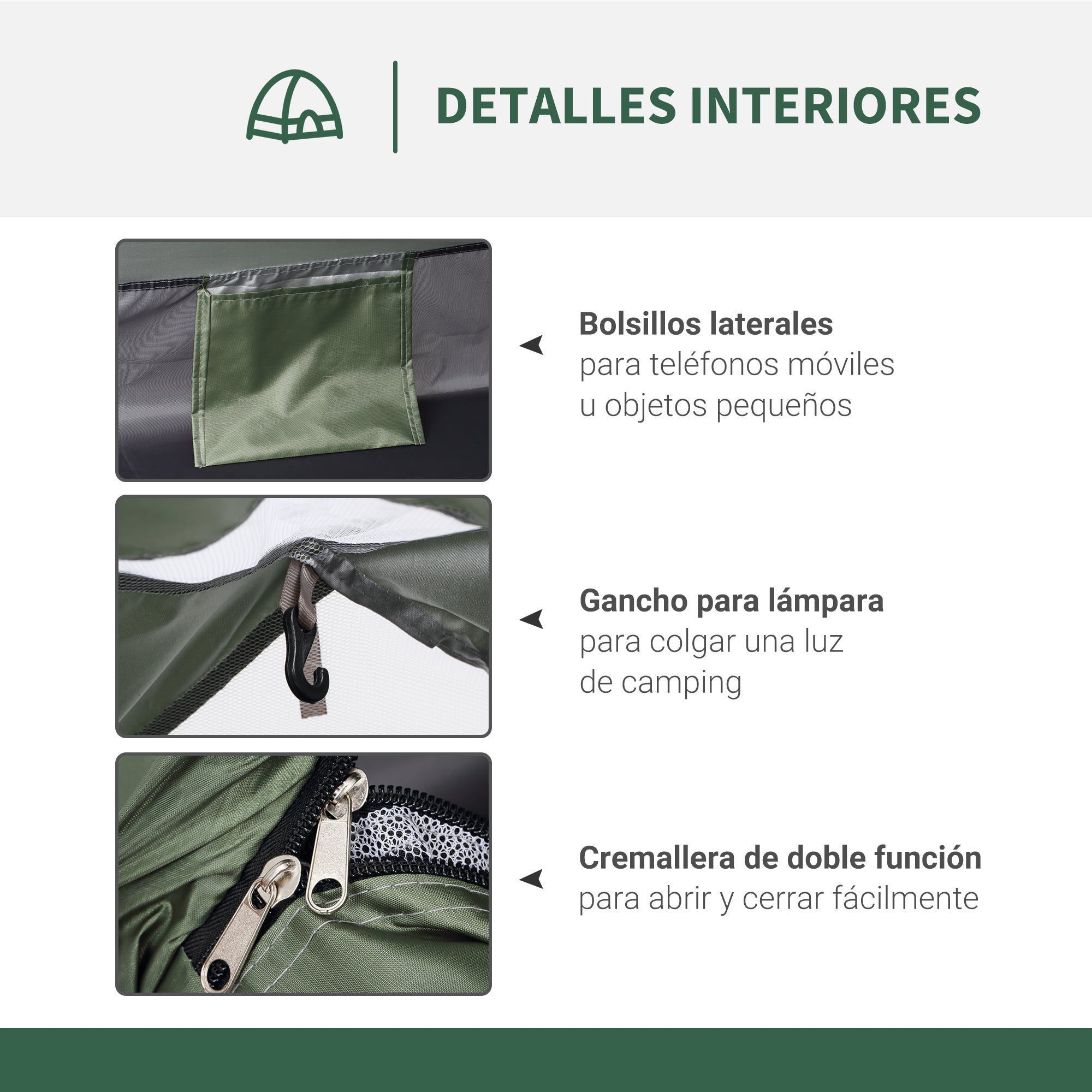 2-Person Camping Tent with 2 Mesh Windows, Pocket, Carrying Bag, and Fiberglass Frame 81"x60"x43" Green