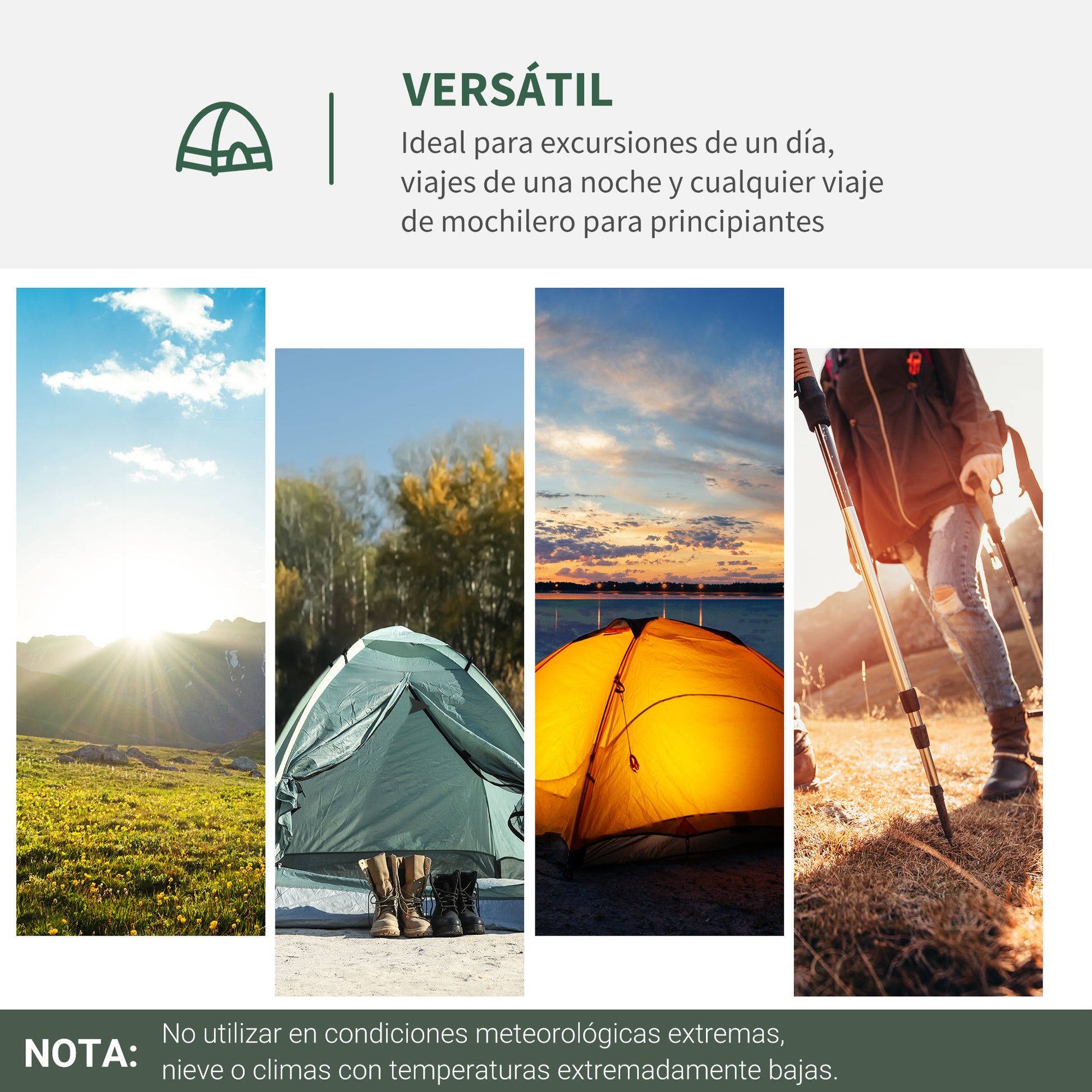 2-Person Camping Tent with 2 Mesh Windows, Pocket, Carrying Bag, and Fiberglass Frame 81"x60"x43" Green