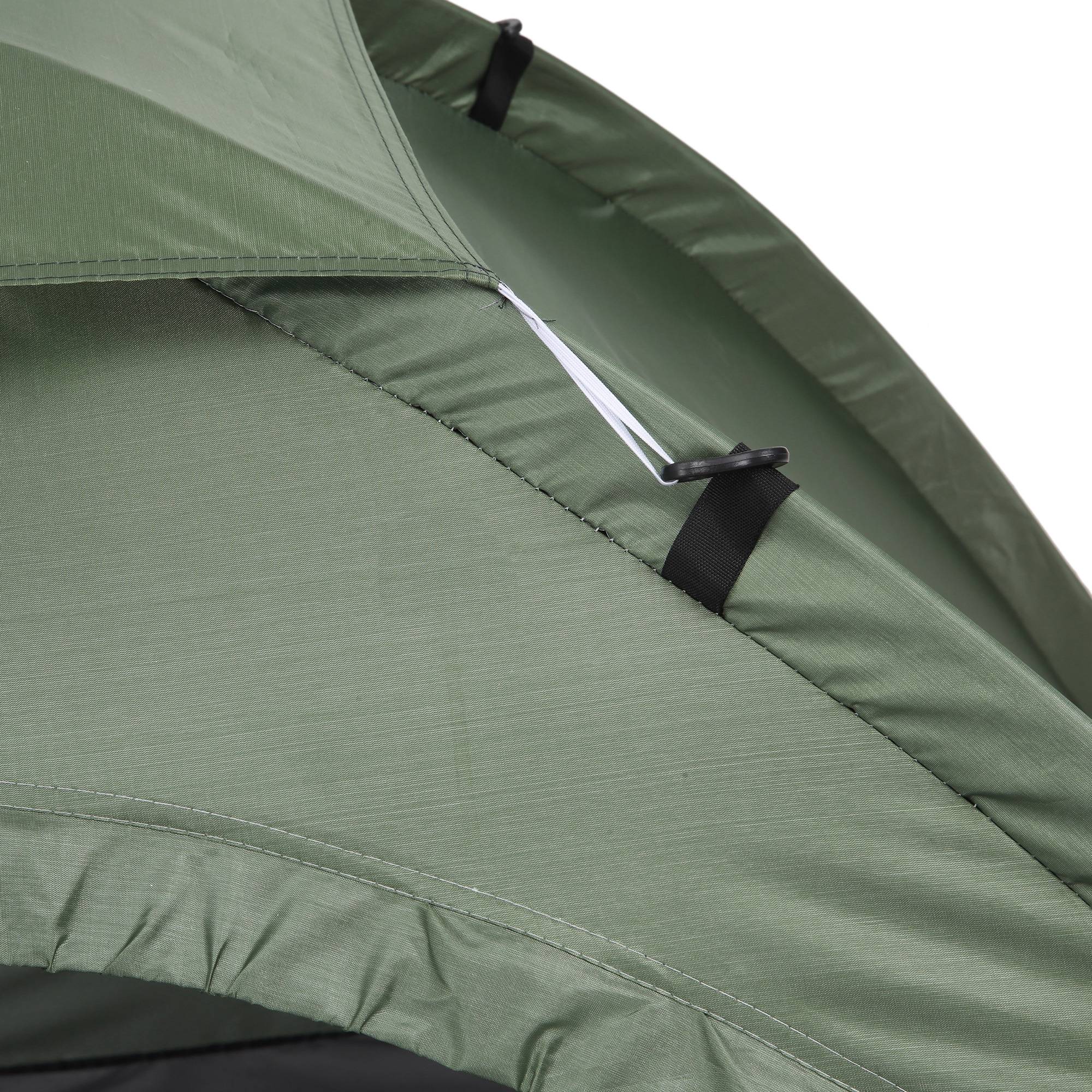 2-Person Camping Tent with 2 Mesh Windows, Pocket, Carrying Bag, and Fiberglass Frame 81"x60"x43" Green