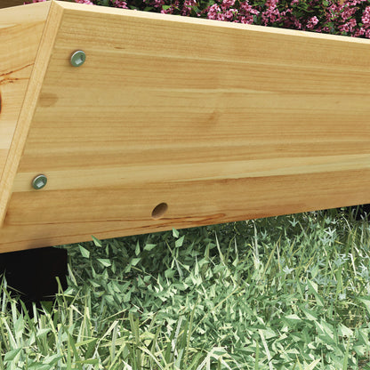 Square Raised Planter on Legs 3 levels 5 bins - dim. 75L x 78W x 77H cm Irrigation Inserts Drainage Felt Fir Wood