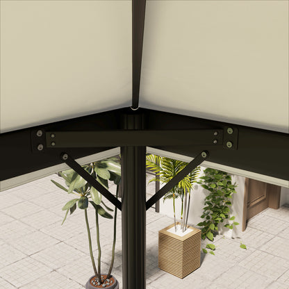 Replacement Roof for Gazebo 4x3 m Double Roof Replacement Cover with Mosquito Net UV 30+ Replacement Canopy for Pavilion Gazebo Cream