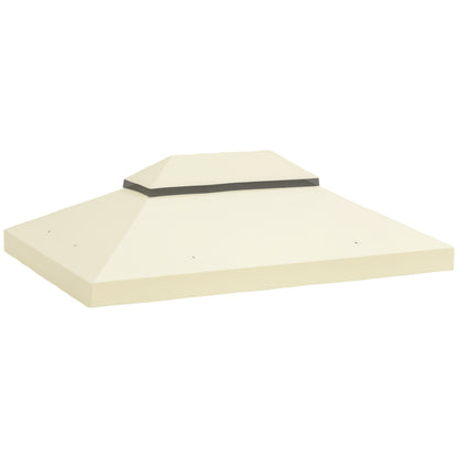 Replacement Roof for Gazebo 4x3 m Double Roof Replacement Cover with Mosquito Net UV 30+ Replacement Canopy for Pavilion Gazebo Cream