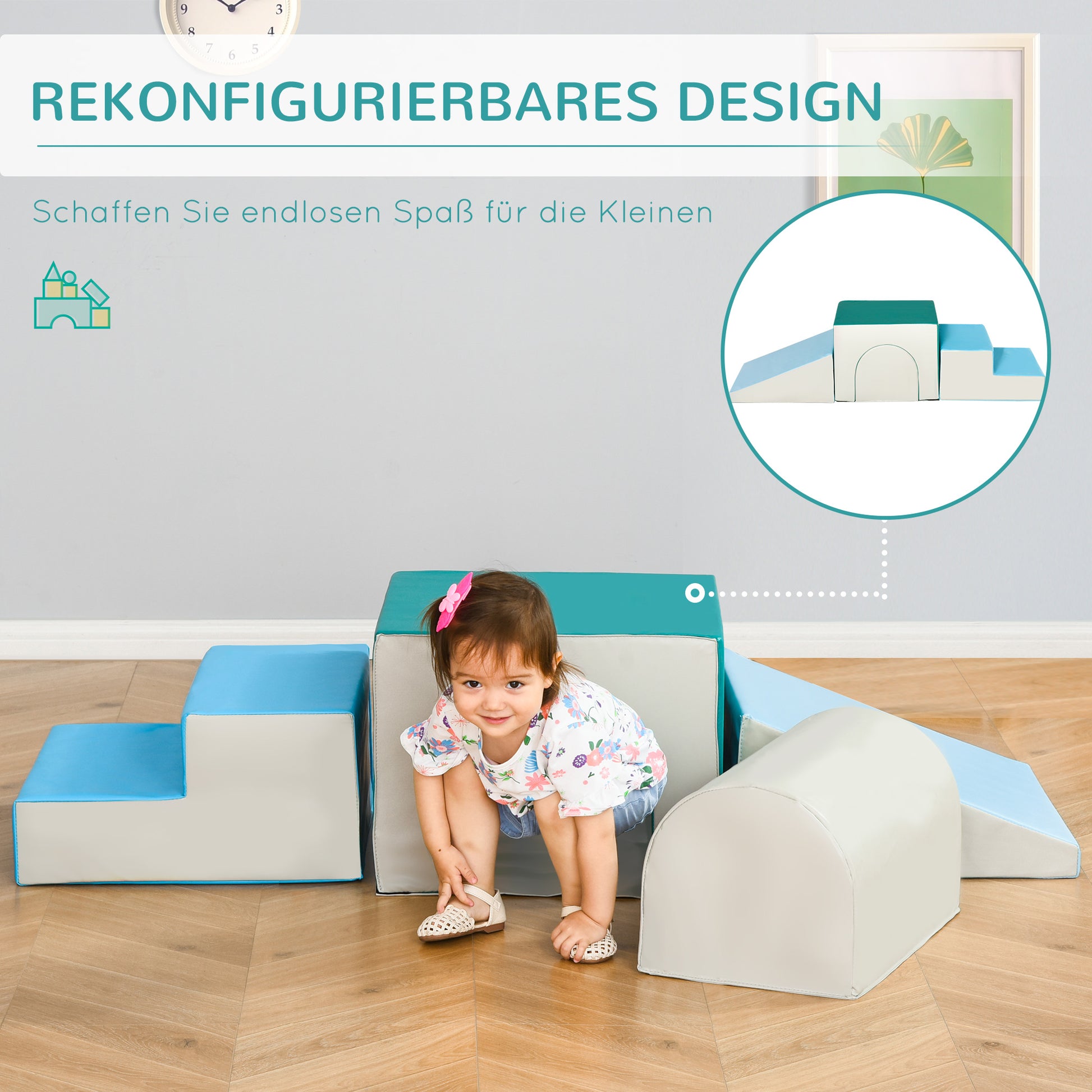 4 PCS. Foam Building Blocks Children Soft Blocks Climbing Building Blocks Soft Foam Blocks Giant Building Blocks Building Toys Large Building Blocks Building Set for Babies & Toddlers Light Gray