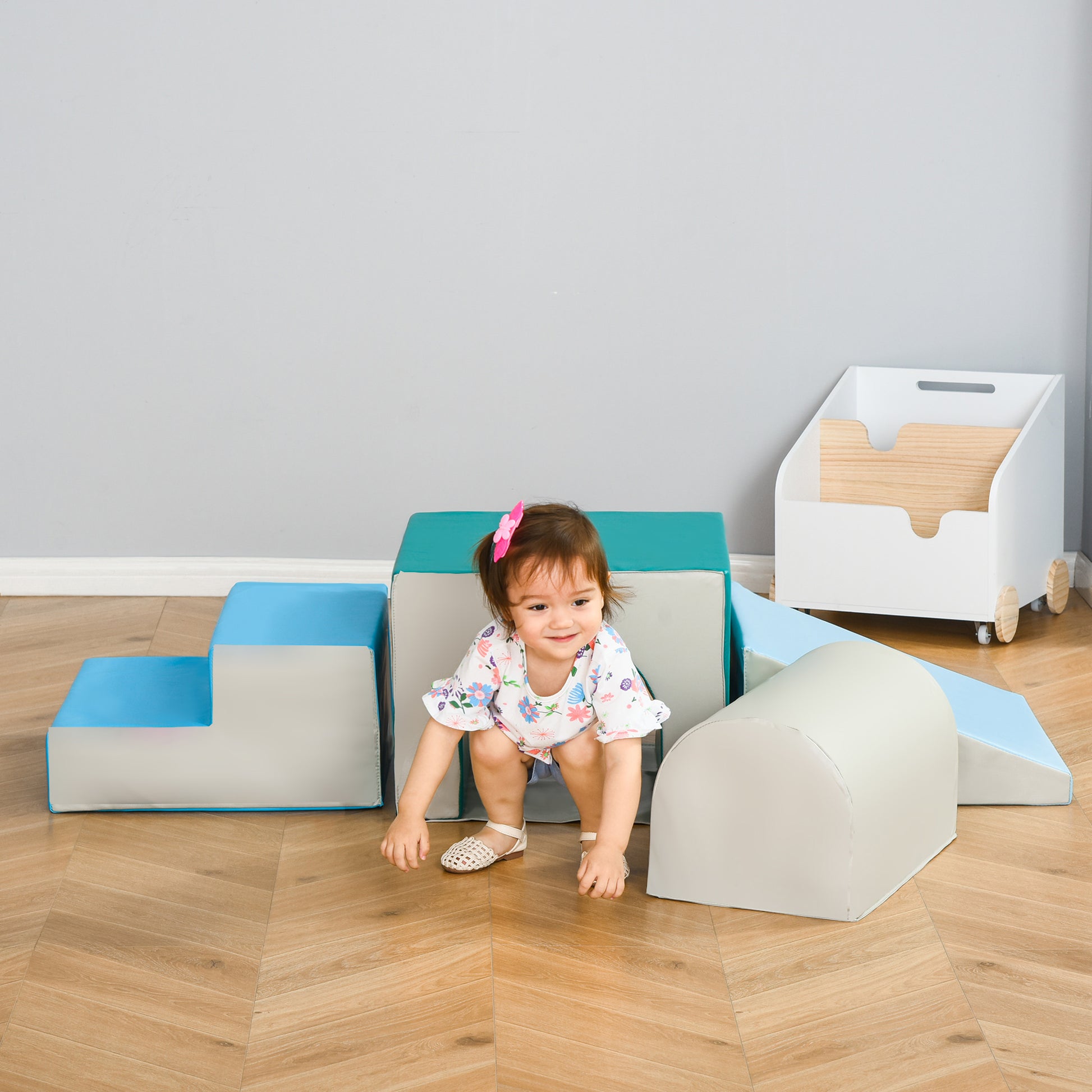 4 PCS. Foam Building Blocks Children Soft Blocks Climbing Building Blocks Soft Foam Blocks Giant Building Blocks Building Toys Large Building Blocks Building Set for Babies & Toddlers Light Gray