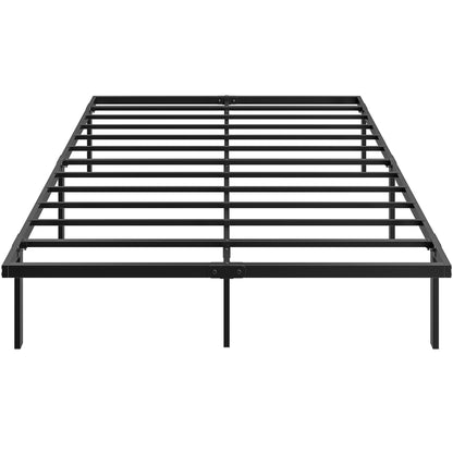 Metal Bed Frame with Under-Bed Storage, 14 in Height, Slatted Base, Quiet Design — No Box Spring Needed, Easy Assembly — 55 x 79 in (140 x 200 cm), Black