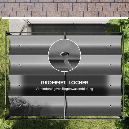 Pergola 4x3m Garden Pavilion, Steel Terrace Canopy, Garden Pavilion with Adjustable Roof, Freestanding, Sunshade for Terrace and Garden, Dark Grey