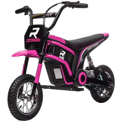 Electric Motorcycle for Kids with 24V 350W Motor, 8-16 KM/H Speed Modes, 12-Inch Air Tires, Electric Motorcycle with Music Headlights, Moto Cross for Kids 8-12 Years Pink