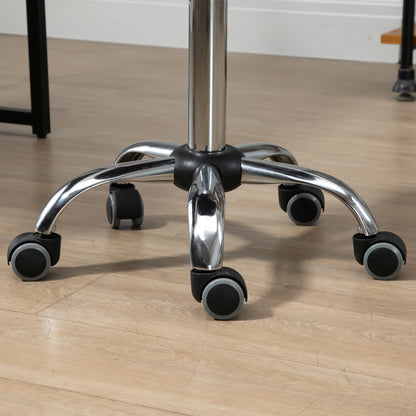 Vintage Massage Stool - swivel work stool 360° - adjustable seat height 49-64 cm - brown synthetic coating chrome metal