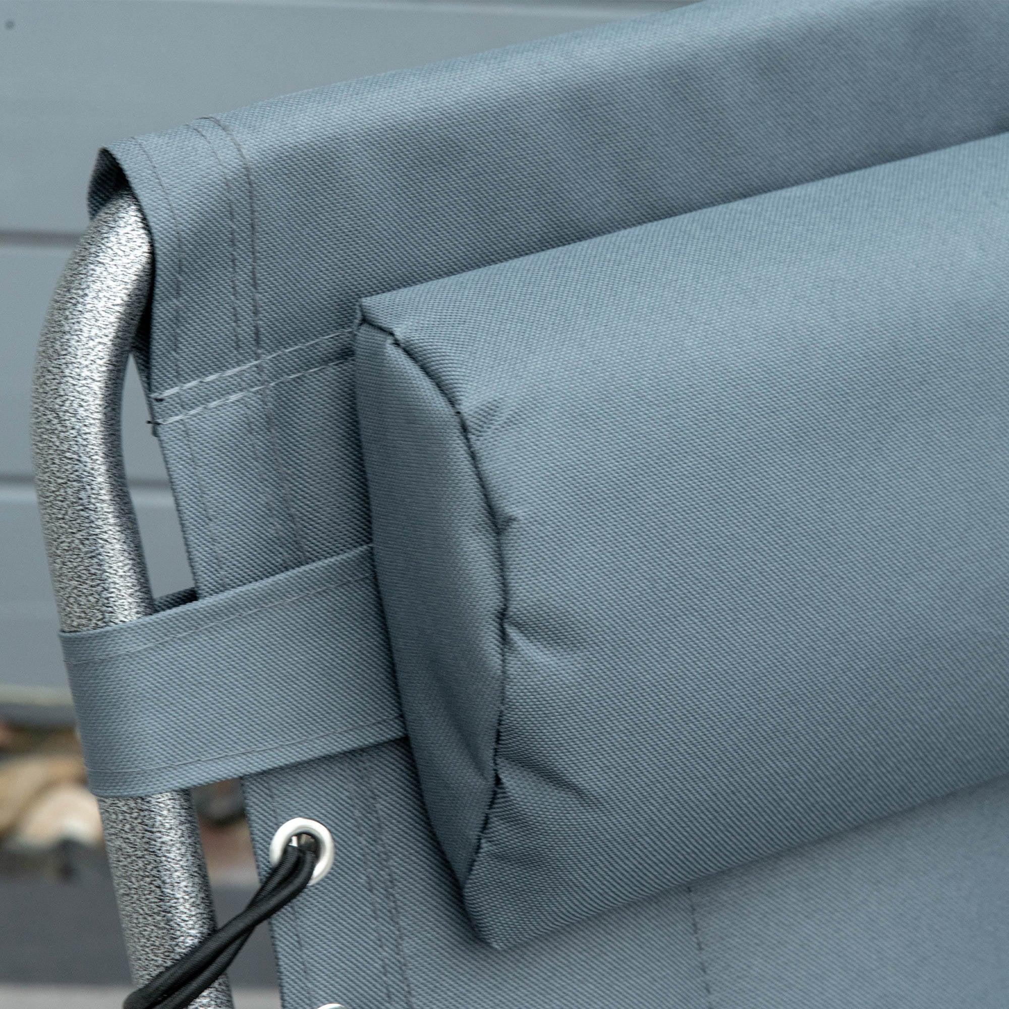 Sun Lounger, Foldable Garden Lounger with Head Pillow, Side Pocket, Sunbed with 5-Position Adjustable Backrest, Weatherproof Camping Lounger up to 130 kg Load Capacity, for Garden Beach Pool, Gray