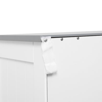 Bathroom Cabinet Storage Unit with 2 Drawers, Cupboard with Doors, Adjustable Shelf, Bathroom Kitchen Living Room, 68 x 33 x 76 cm, White