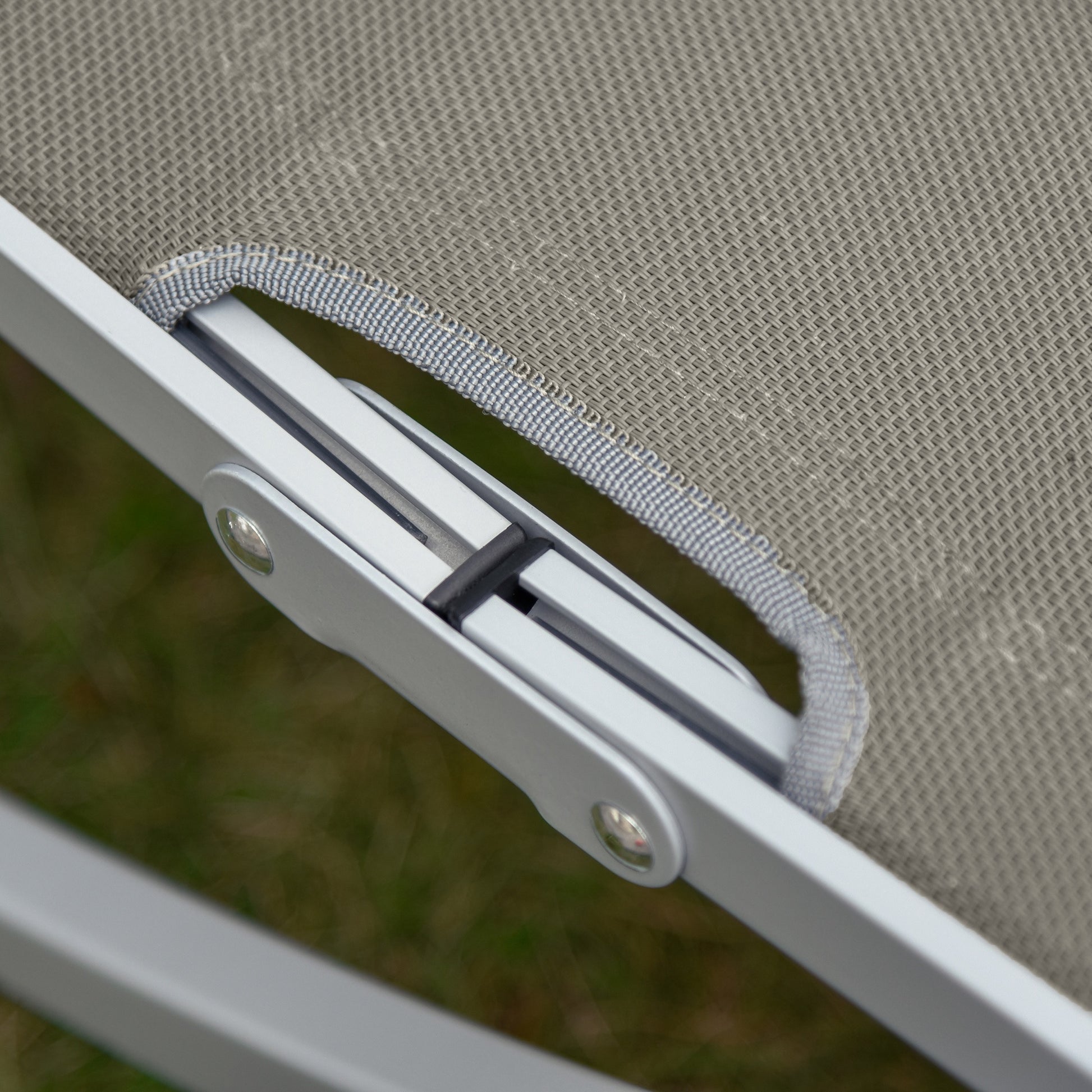 2-Piece Sun Lounger Set Garden Loungers Fabric Lounger Ergonomic Aluminum Texteline Light Grey 165 x 61 x 63 cm