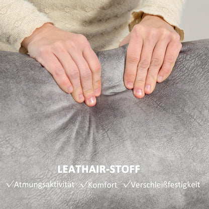 TV Recliner Chair with Reclining Function, 2 Seater Sofa TV Chair with Pocket Coils, Two-Seater Cinema Chair with Footrest for Living Room, Bedroom, Gray