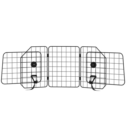 Dog Guard Car Universal Boot Guard Adjustable Width Dog Protective Guard Car Barrier Partition for Dogs made of Steel Black 93-150 x 42 cm