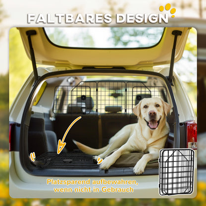 Dog Guard Car Universal Boot Guard Adjustable Width Dog Protective Guard Car Barrier Partition for Dogs made of Steel Black 93-150 x 42 cm