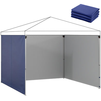 3-Piece Side Panels for 3 x 3 m Gazebo (10 x 10 ft) — Zippered, UPF50+, Water-Resistant Oxford Fabric, Privacy & Wind Panels, Dark Blue