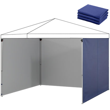 3-Piece Side Panels for 3 x 3 m Gazebo (10 x 10 ft) — Zippered, UPF50+, Water-Resistant Oxford Fabric, Privacy & Wind Panels, Dark Blue
