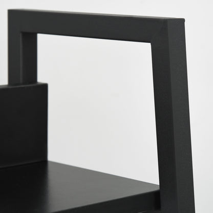 Industrial Style Leaning Bookshelf 5-Tier Storage 70L x 35W x 150H cm Black