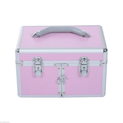 Makeup Case Organizer Professional Cosmetic Storage Beauty Box Portable Makeup Kit Various Compartments 29x21x20cm Aluminum