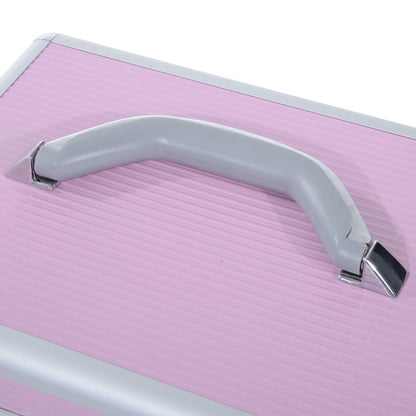 Makeup Case Organizer Professional Cosmetic Storage Beauty Box Portable Makeup Kit Various Compartments 29x21x20cm Aluminum