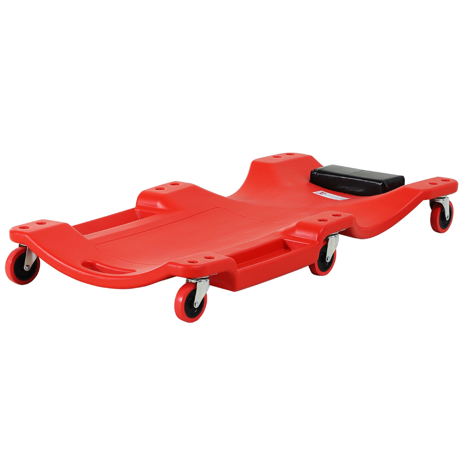 Automotive Creeper Garage Work Seat Car Mechanic Creeper with 6 Swivel Casters, Padded Headrest, Load Capacity 120 kg, Red
