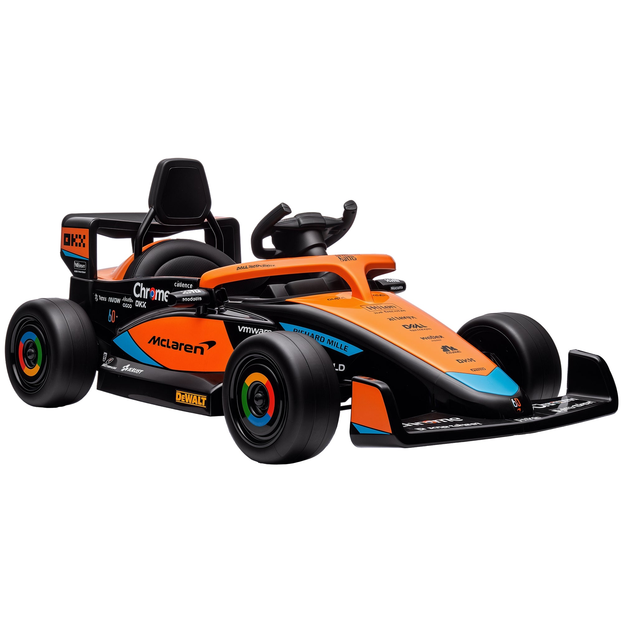Kids Electric Car, 12V Children's Vehicle with 2.4G Remote Control, MP3 USB, Electric Vehicle with Suspension, Horn, 3-5km/h, for 3-5 Years Old Kids, Orange
